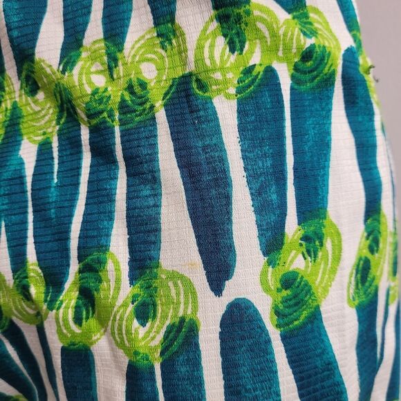 VINTAGE 60s pants Tat Saunders‎ abstract blue and green high waist S - Picture 7 of 13